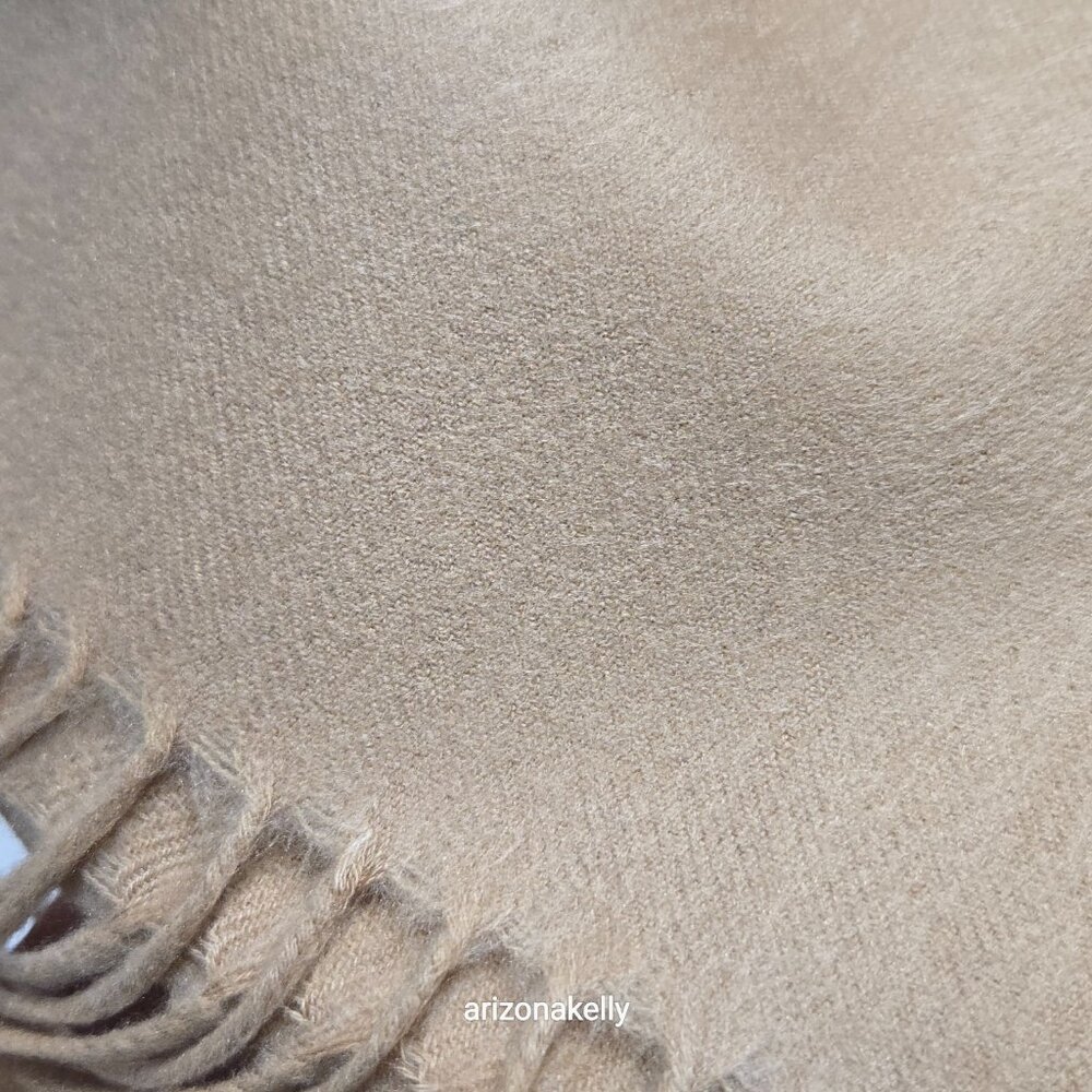 NWOT Amicale 100% Silk Scarf Soft Nap Like Cashmere Camel Tan - Picture 11 of 12
